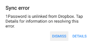 1Password is unlinked from Dropbox.