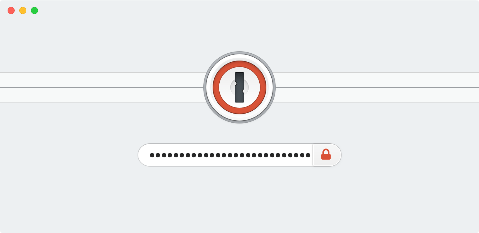1Password lock screen when the Master Password isn't accepted