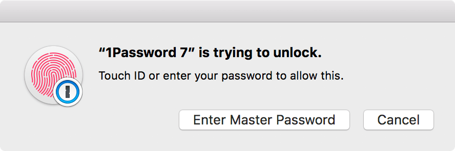 1Password is trying to unlock