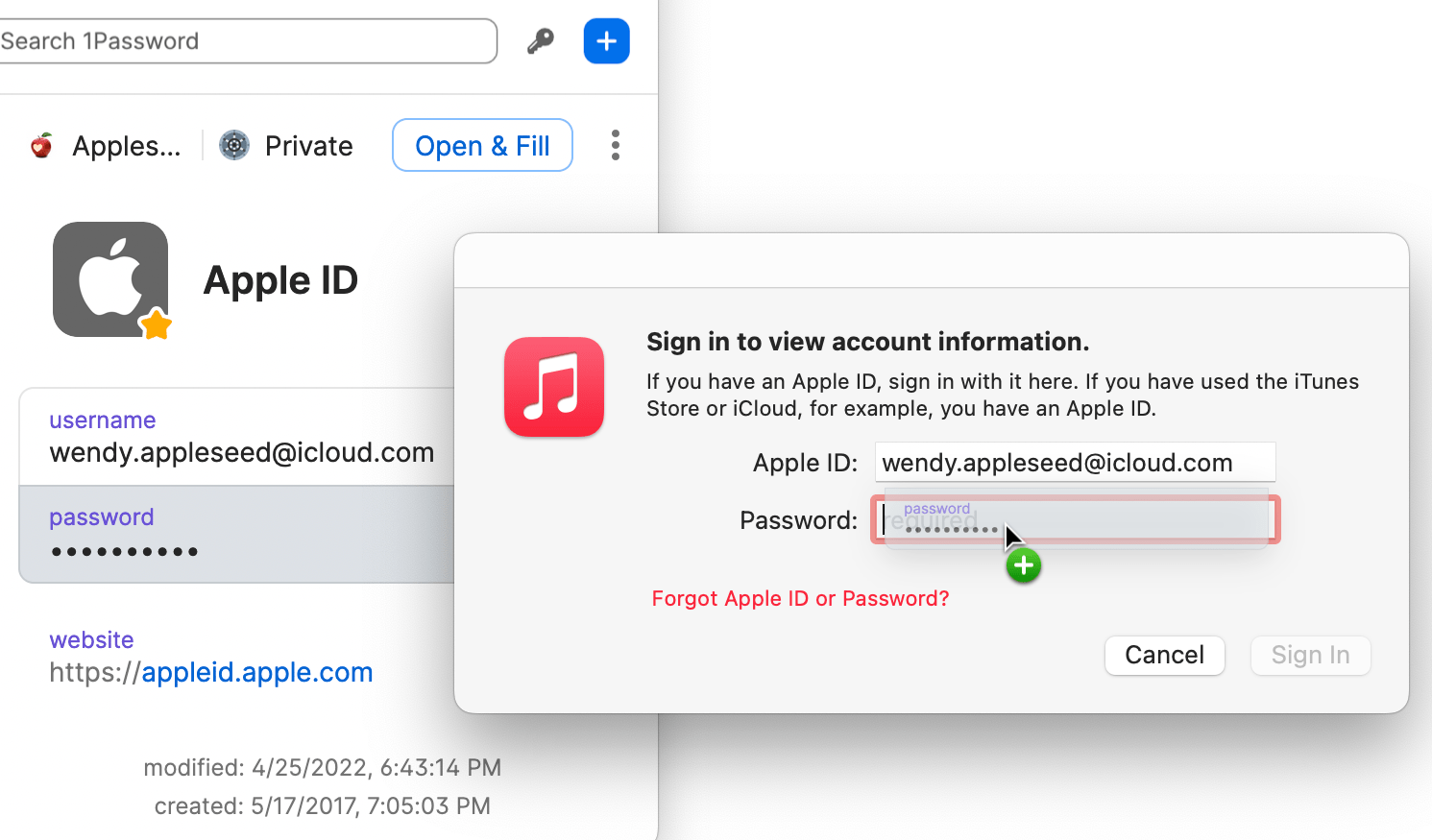 Utiliser la fonction glisser-déposer pour saisir des données dans les applications à partir de 1Password