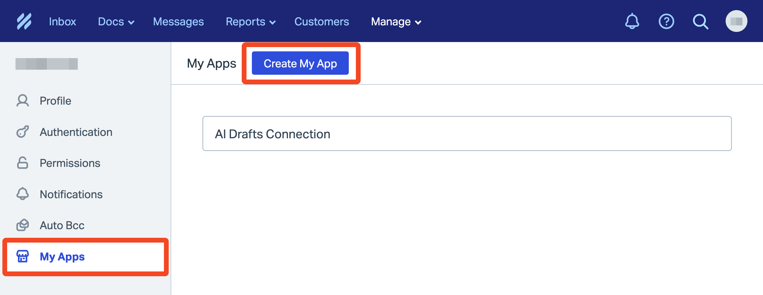 Help Scout API keys settings