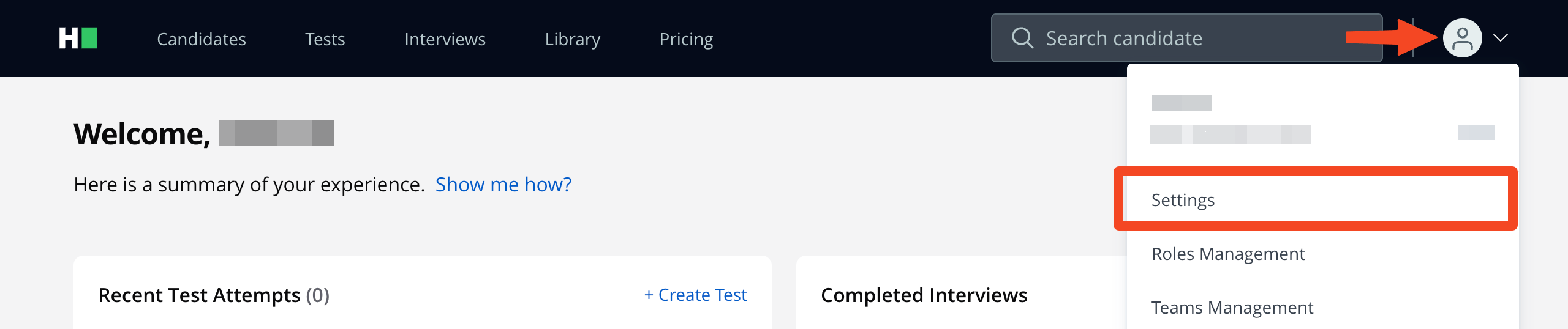 HackerRank for Work settings