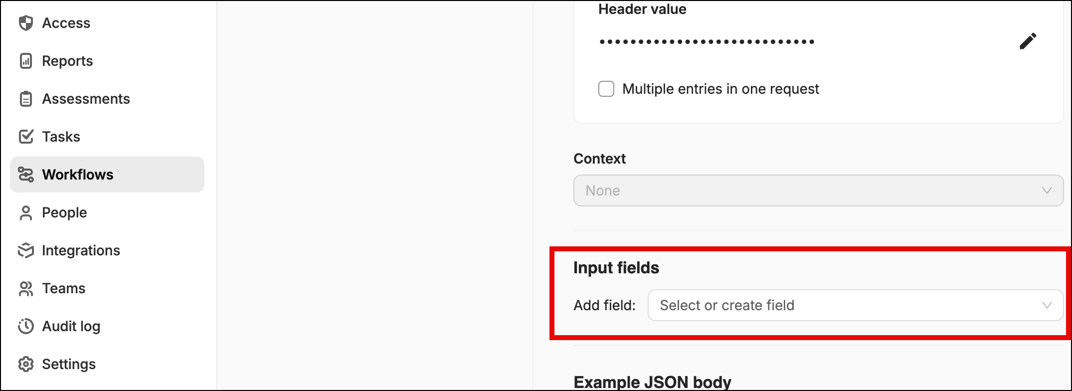 SaaS Manager workflow input fields for Google Forms data
