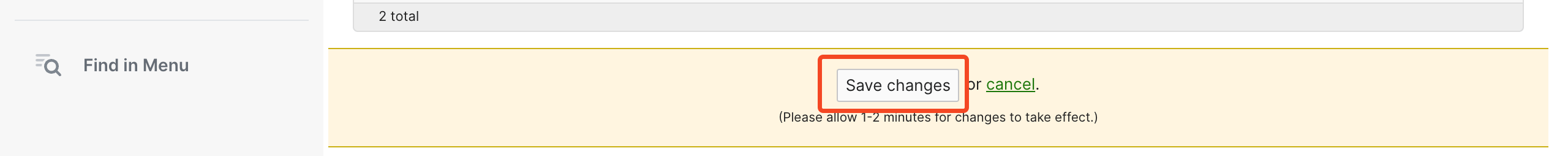 Cisco Meraki user settings with Save changes selected