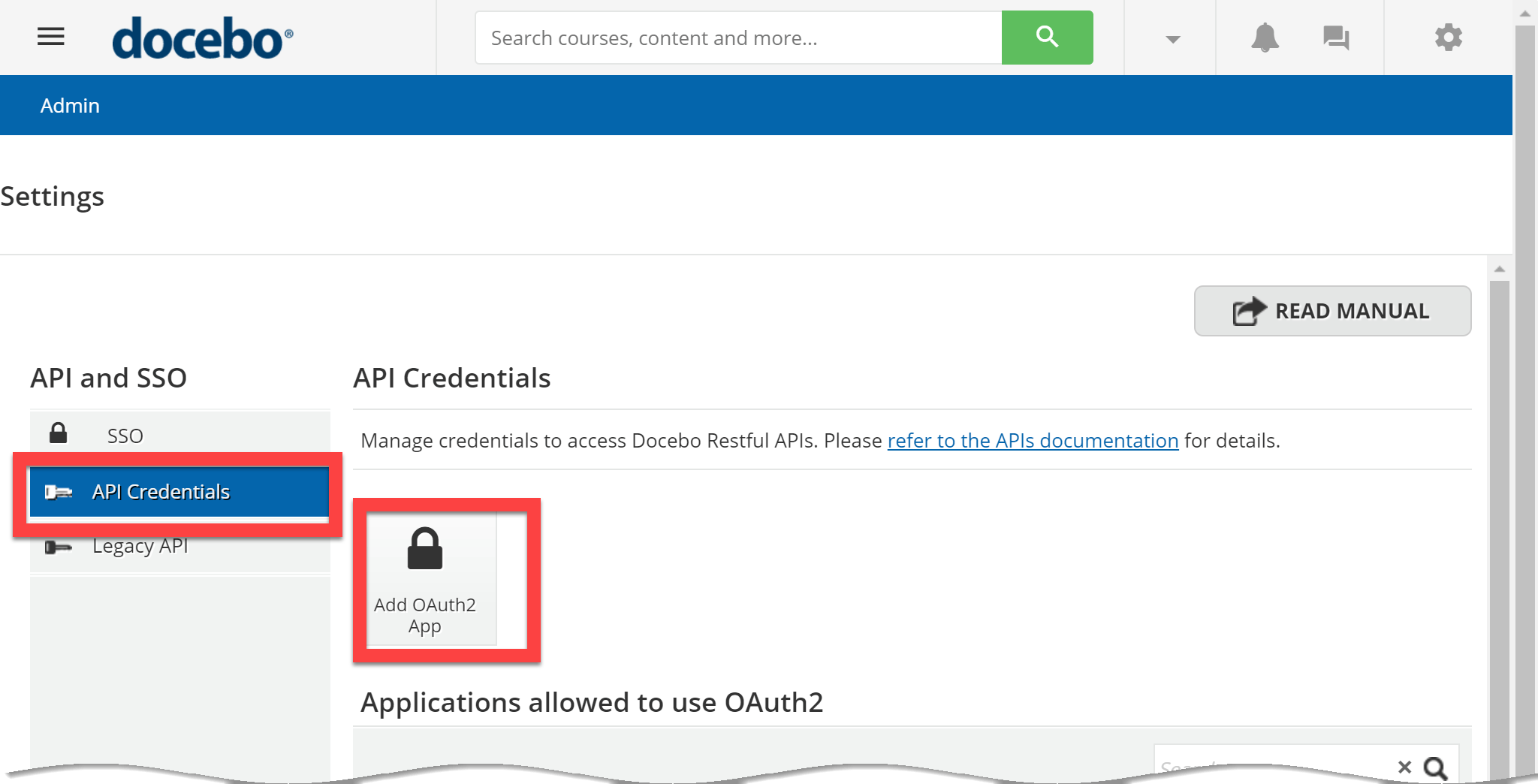 Docebo API credentials