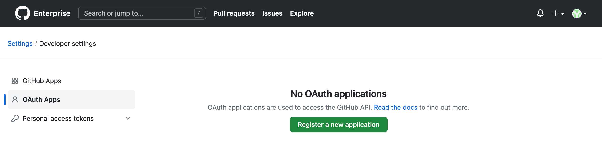 GitHub organization settings