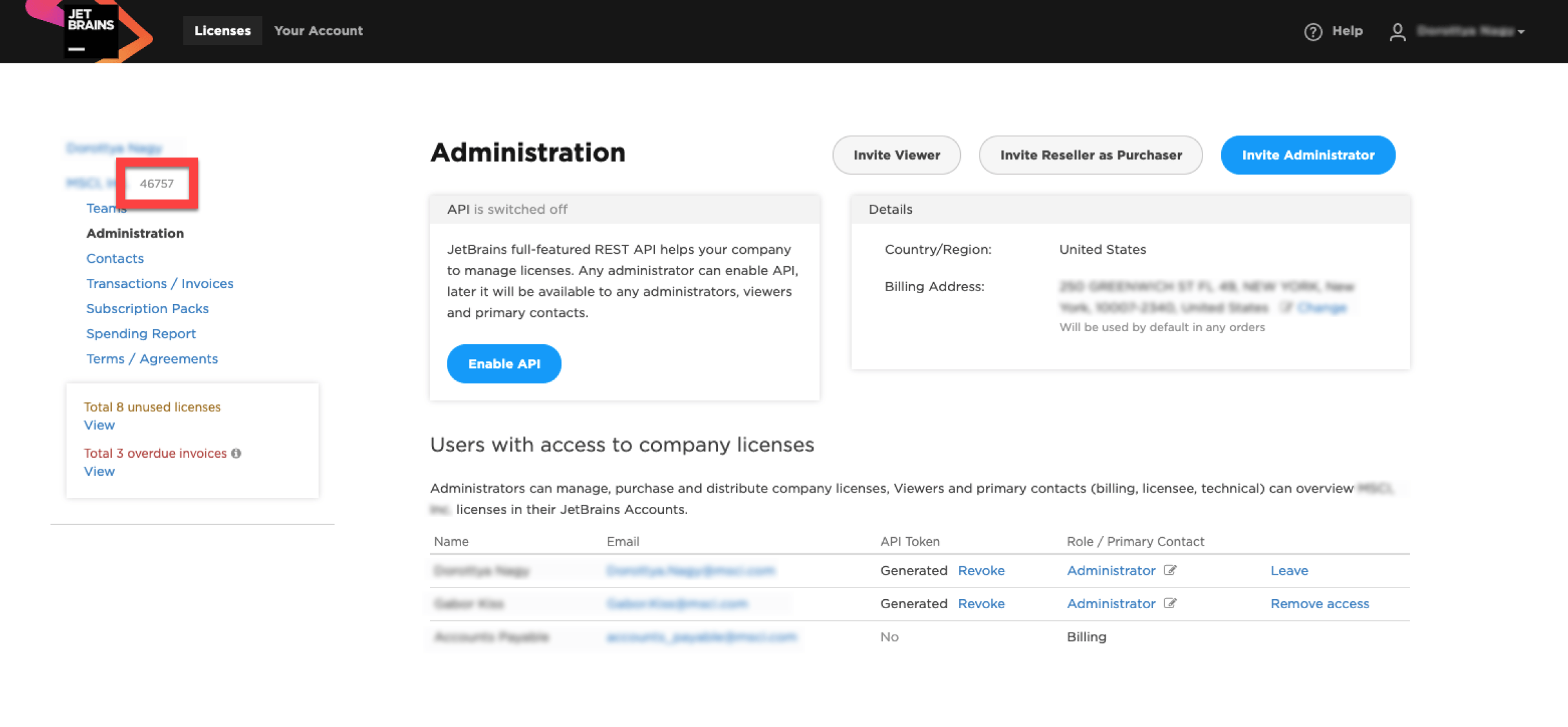 JetBrains account customer code
