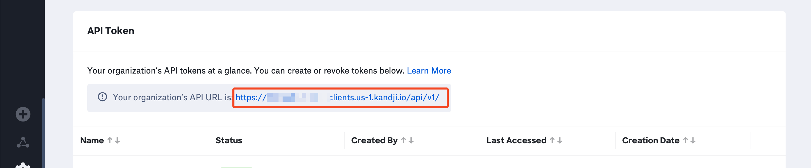 Kandji generated API token