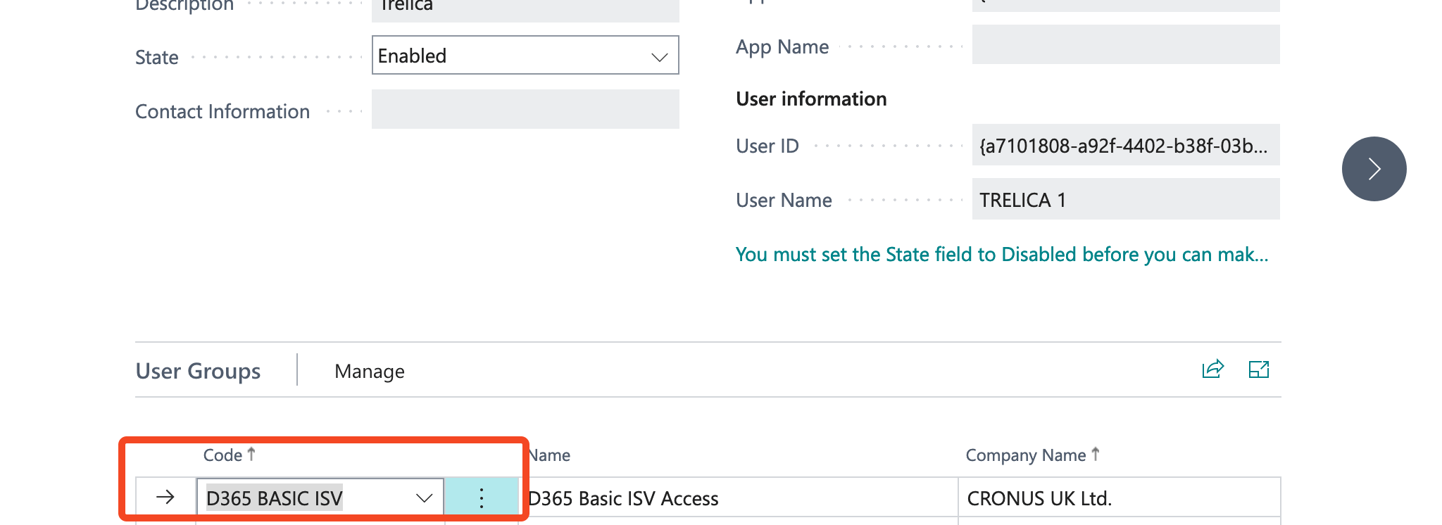 Business Central Entra application user groups with D365 BASIC ISV assigned