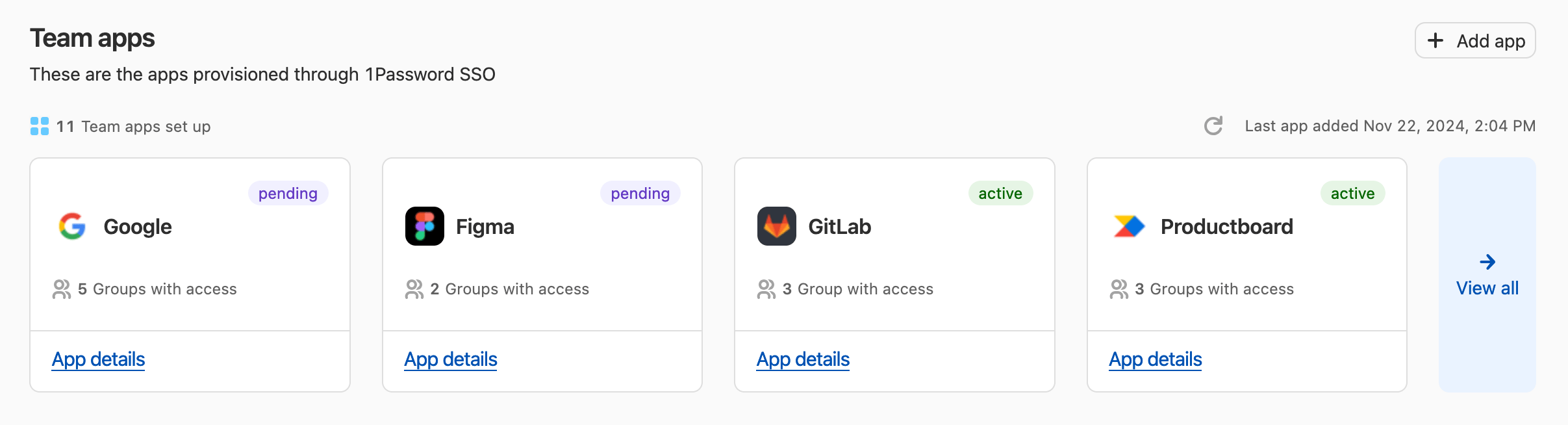 The first screen of the 1Password SSO SAML basic configuration flow.