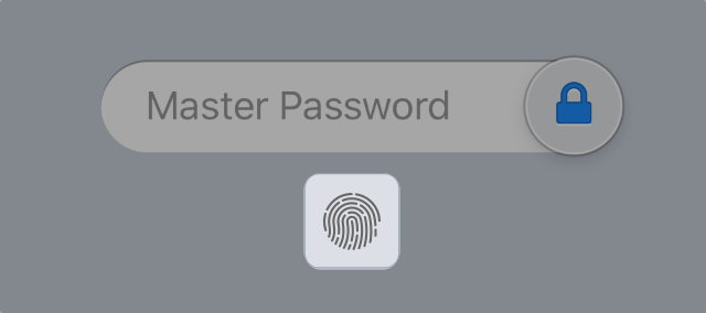 Touch ID button in 1Password for iOS