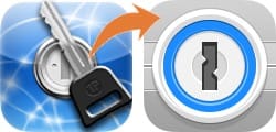 the 1Password 3 logo and the 1Password 7 logo